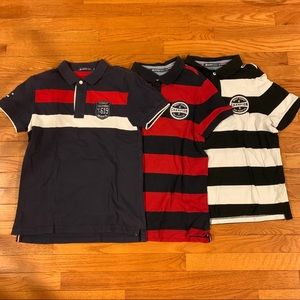 3 STRIPED HANGTEN SHORT SLEEVED POLO TEES